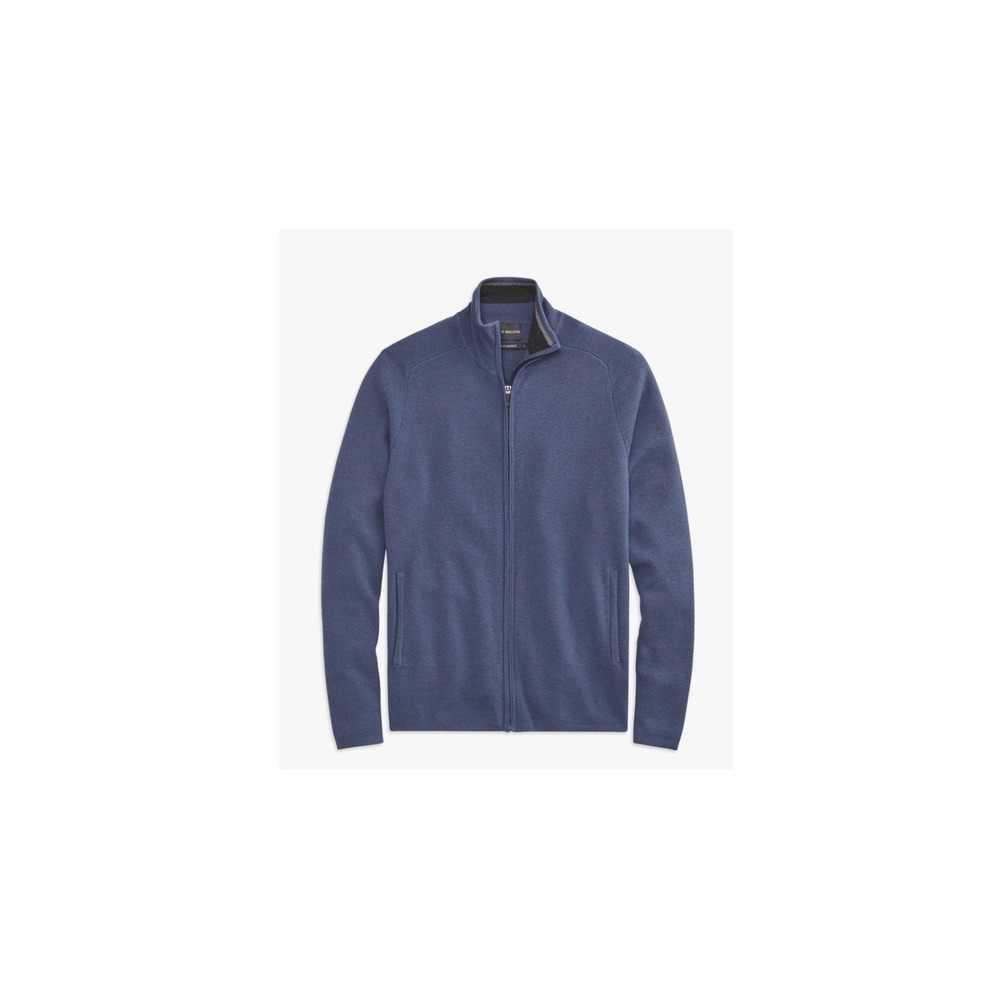 Mack Weldon Tech‎ Merino Full-Zip Sweater Mens XL Blue Knit Cardigan Jacket NEW